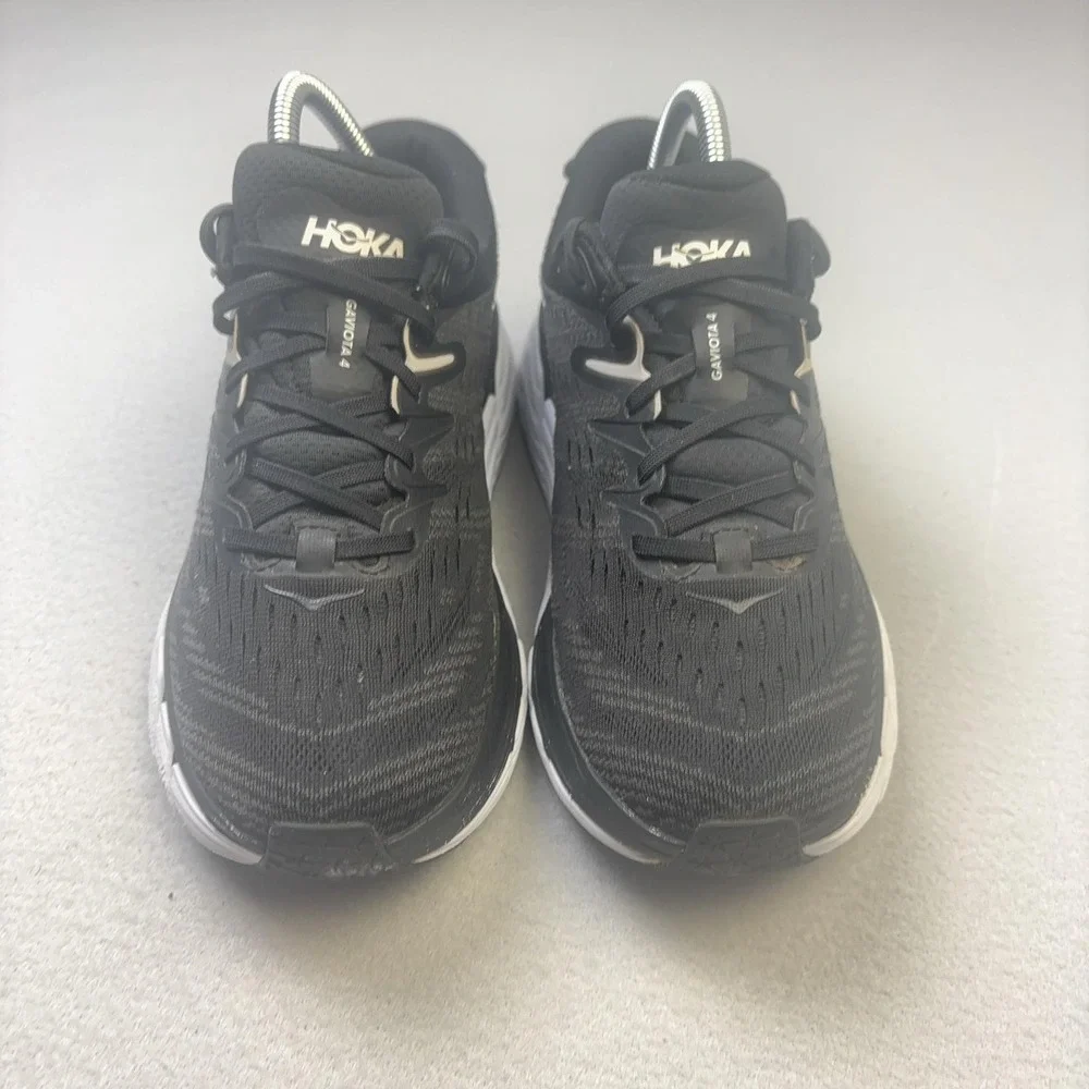 Hoka One One Gaviota 4 Shoes Womens Size 7.5 Black Running Sneakers 1123199 BWHT